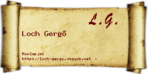 Loch Gergő névjegykártya